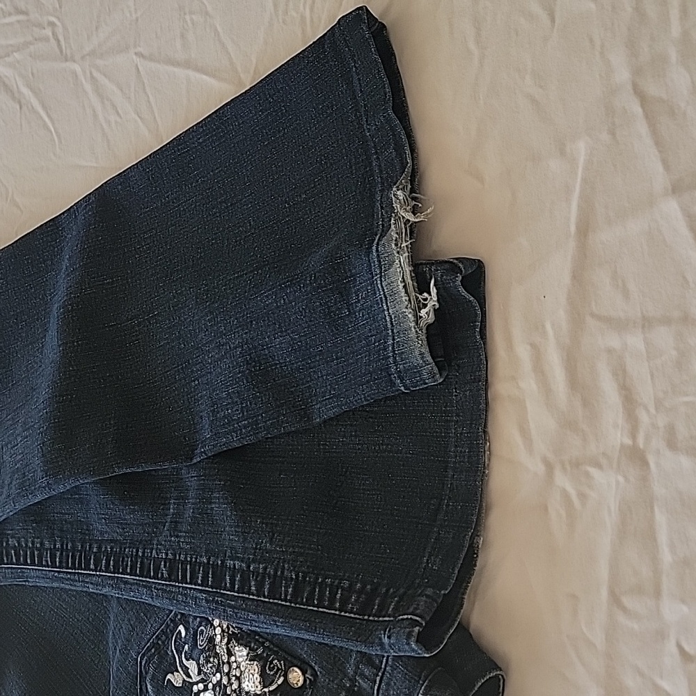 Ethyl Size 10 Classic Dark Blue Jeans w/ Embroidered & Beaded Pockets, GUC - Picture 14 of 14